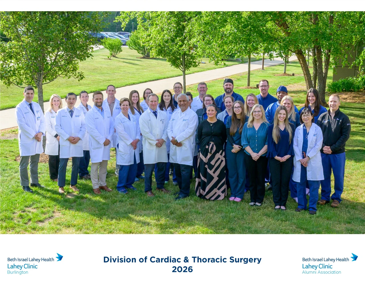 The Lahey Clinic Cardiac and Thoracic Surgery team together outdoors